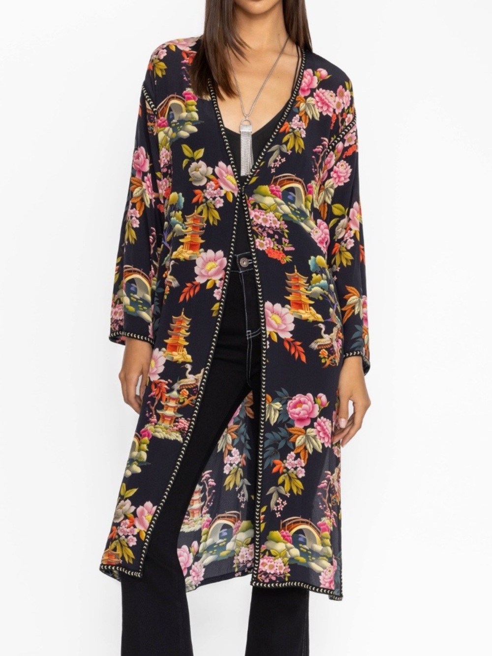 Johnny Was CALI KIMONO 100% Silk - Size S - Picture 3 of 10
